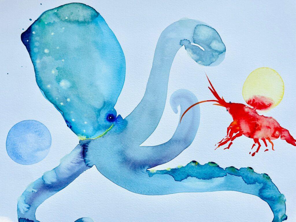 aquarel workshop zeedieren