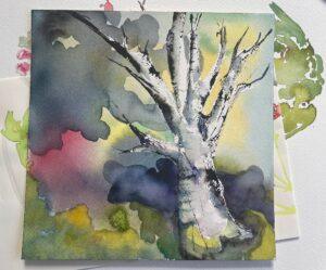 bomen in aquarel